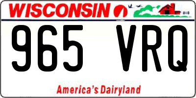 WI license plate 965VRQ