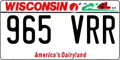 WI license plate 965VRR