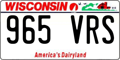 WI license plate 965VRS