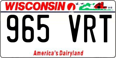 WI license plate 965VRT
