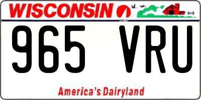 WI license plate 965VRU