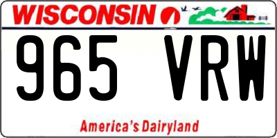 WI license plate 965VRW