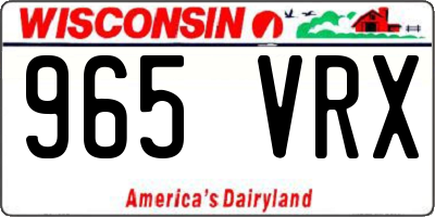 WI license plate 965VRX