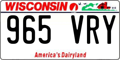 WI license plate 965VRY