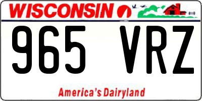 WI license plate 965VRZ