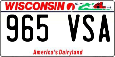 WI license plate 965VSA