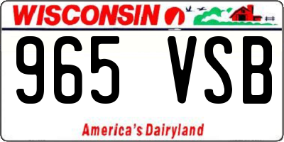 WI license plate 965VSB
