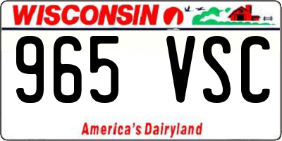 WI license plate 965VSC