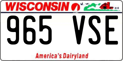 WI license plate 965VSE