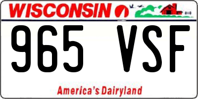 WI license plate 965VSF