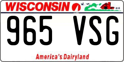 WI license plate 965VSG