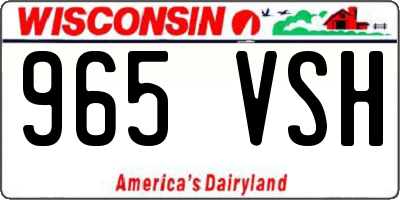 WI license plate 965VSH