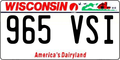 WI license plate 965VSI