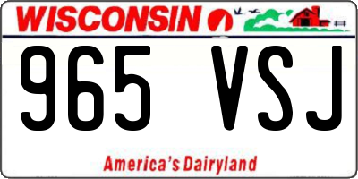 WI license plate 965VSJ