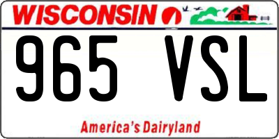 WI license plate 965VSL