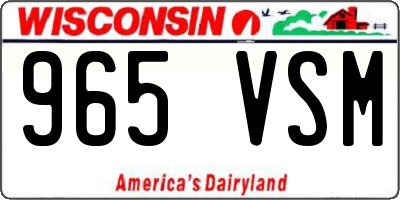 WI license plate 965VSM