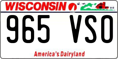WI license plate 965VSO