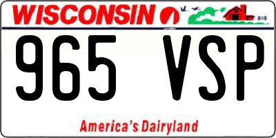 WI license plate 965VSP