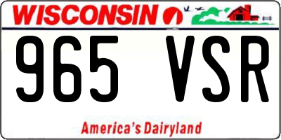 WI license plate 965VSR