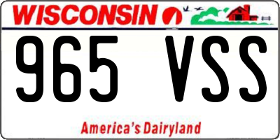 WI license plate 965VSS