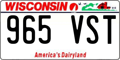 WI license plate 965VST