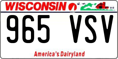 WI license plate 965VSV