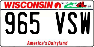 WI license plate 965VSW