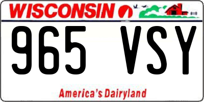 WI license plate 965VSY