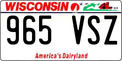 WI license plate 965VSZ