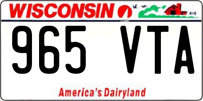WI license plate 965VTA