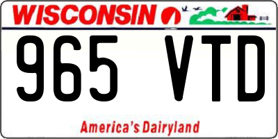 WI license plate 965VTD