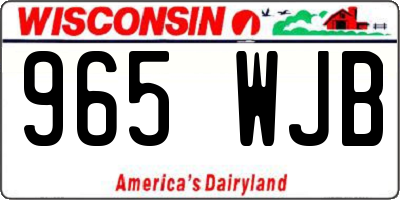 WI license plate 965WJB