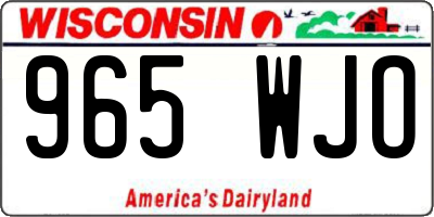 WI license plate 965WJO