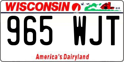 WI license plate 965WJT
