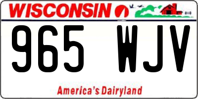 WI license plate 965WJV