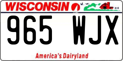 WI license plate 965WJX