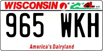 WI license plate 965WKH