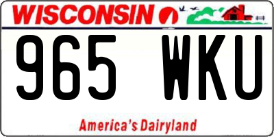 WI license plate 965WKU