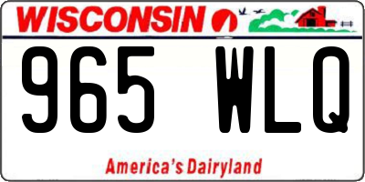 WI license plate 965WLQ
