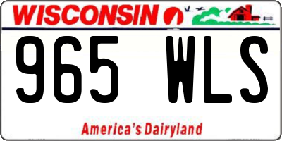 WI license plate 965WLS