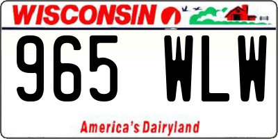 WI license plate 965WLW