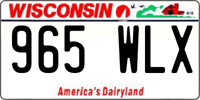 WI license plate 965WLX