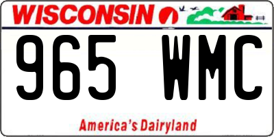 WI license plate 965WMC