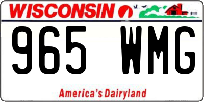 WI license plate 965WMG