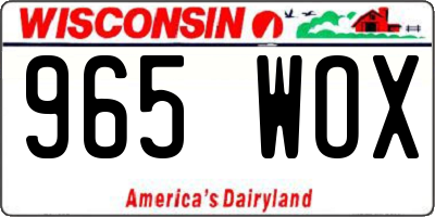 WI license plate 965WOX