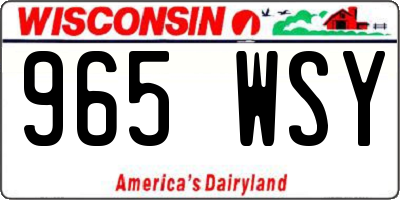 WI license plate 965WSY