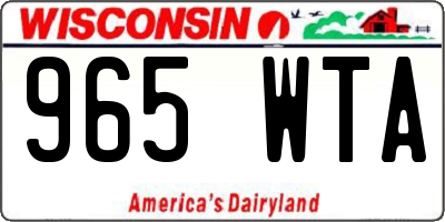 WI license plate 965WTA