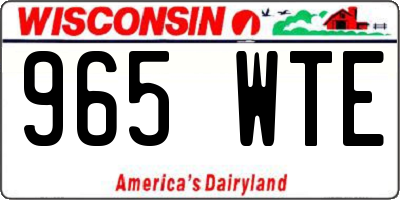 WI license plate 965WTE