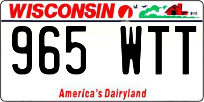 WI license plate 965WTT