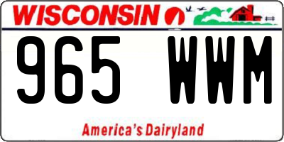 WI license plate 965WWM